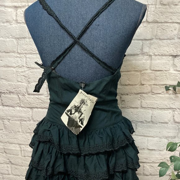 Betsey Johnson New York Vintage Black Tiered Dress Size 6(small) Cotton - Picture 7 of 10
